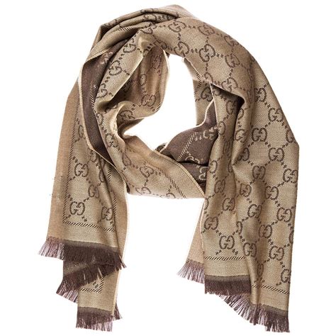 gucci brown and tan scarf|Gucci scarf unisex.